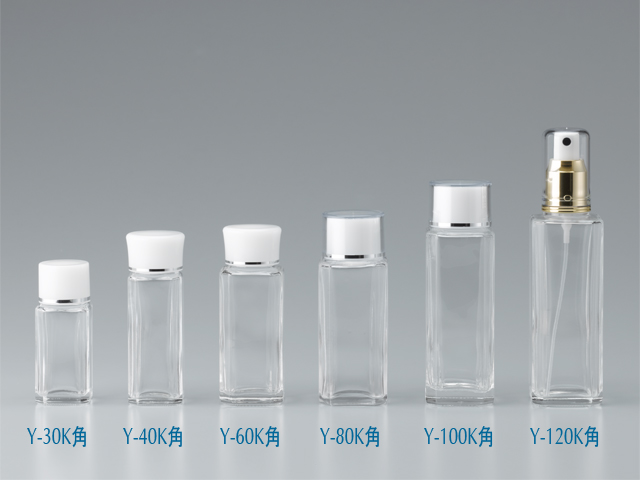 ガラス容器 Kシリーズ 角瓶 化粧品容器 ガラス瓶プラスチック容器製造メーカーの吉田硝子株式会社